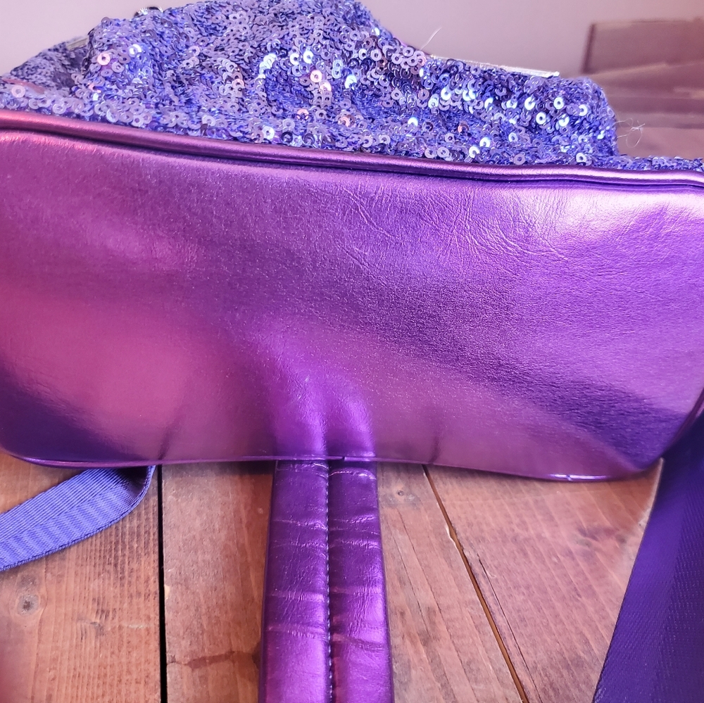 DisneyLoungefly Purple Sequin Backpack - Picture 4 of 13